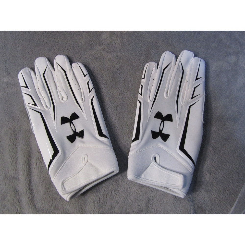 Under Armour F6 Football Gloves Mens XXL White Black Receiver Sticky Grip NEW